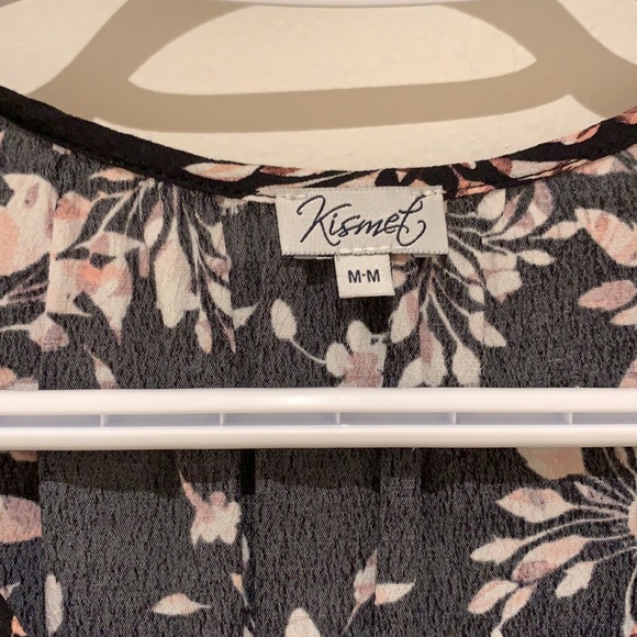 Kismet black with peach flowers blouse - Picture 2 of 5